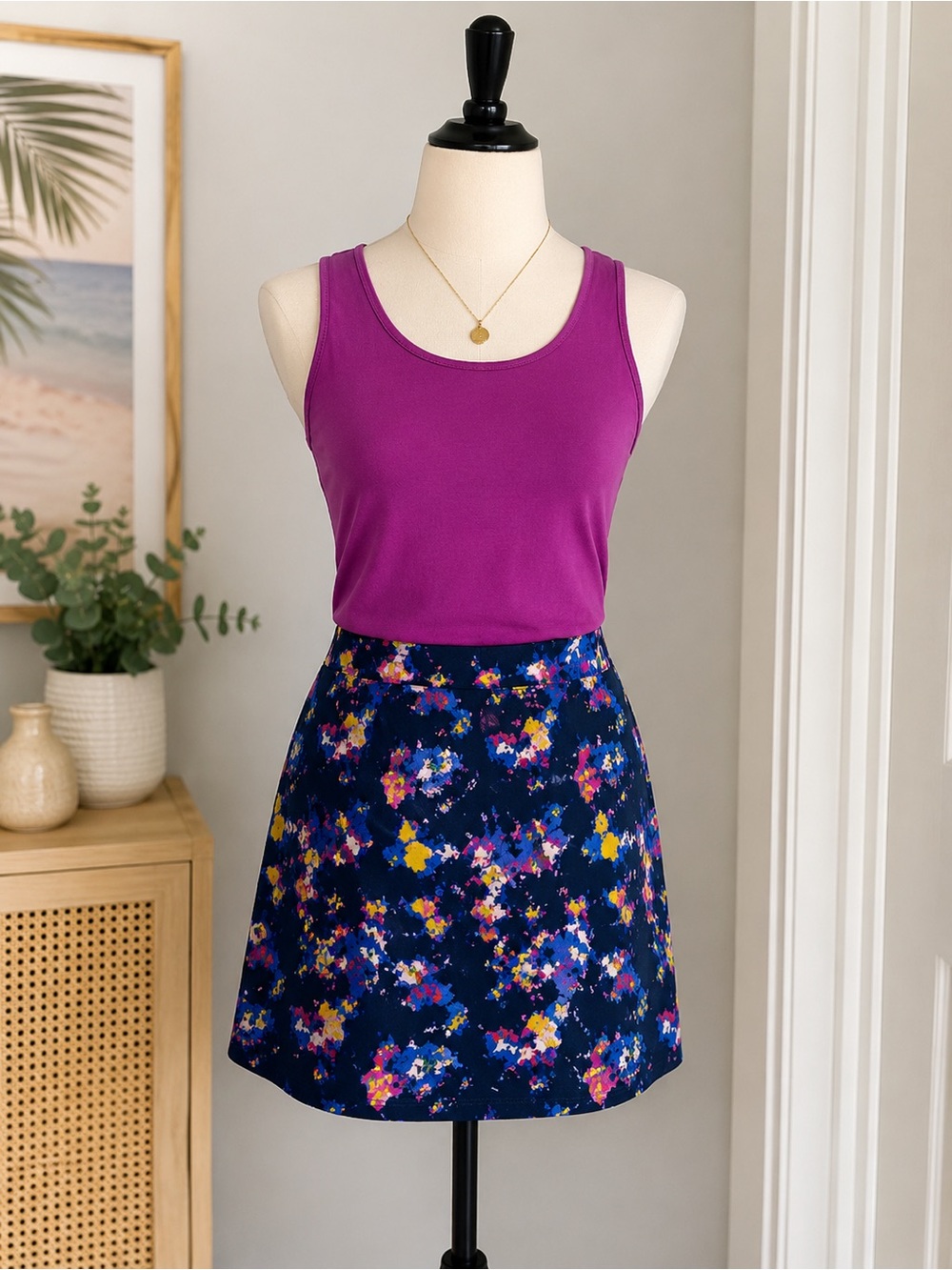 CJ Banks Sleeveless Tank Top in Vibrant Magenta